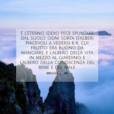Genesi 2:9 RIV Immagine del Versetto della Bibbia