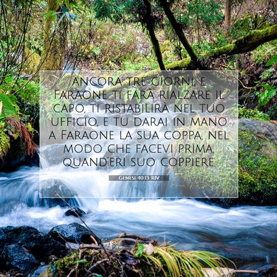 Genesi 40:13 RIV Immagine del Versetto della Bibbia