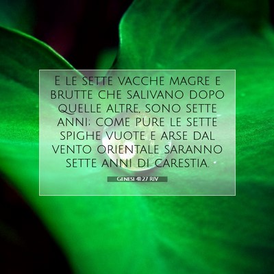 Genesi 41:27 RIV Immagine del Versetto della Bibbia