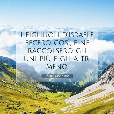 Esodo 16:17 Versetto della Bibbia Spiegato