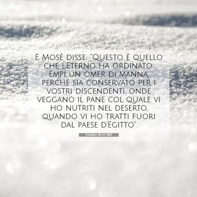 Esodo 16:32 Versetto della Bibbia Spiegato