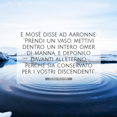 Esodo 16:33 Versetto della Bibbia Spiegato