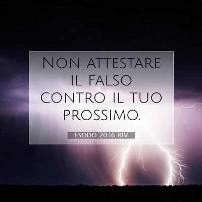 Esodo 20:16 RIV Immagine del Versetto della Bibbia