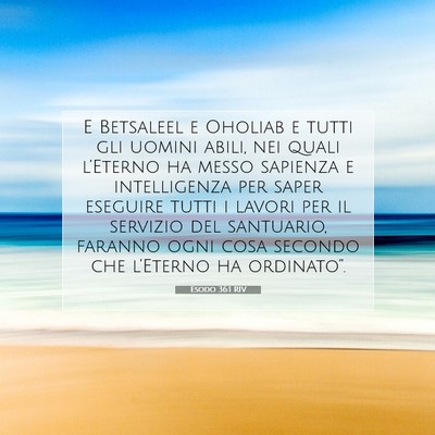Esodo 36:1 RIV Immagine del Versetto della Bibbia