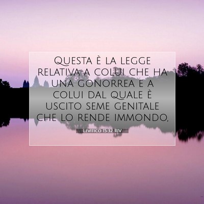 Levitico 15:32 Versetto della Bibbia Spiegato