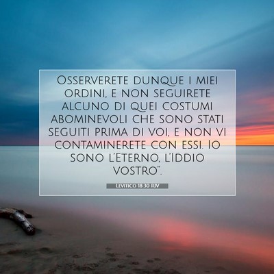 Levitico 18:30 Versetto della Bibbia Spiegato