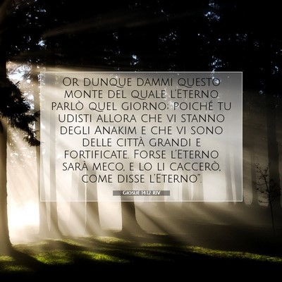 Giosué 14:12 RIV Immagine del Versetto della Bibbia