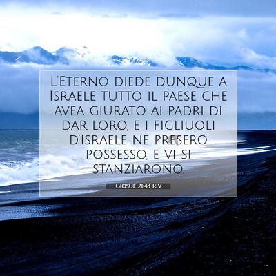 Giosué 21:43 RIV Immagine del Versetto della Bibbia