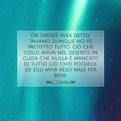 1 Samuele 25:21 RIV Immagine del Versetto della Bibbia