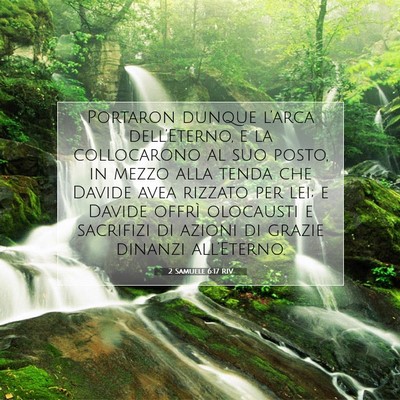 2 Samuele 6:17 RIV Immagine del Versetto della Bibbia