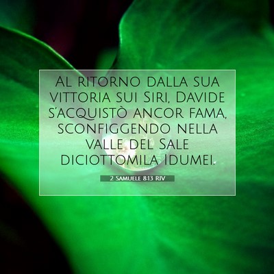 2 Samuele 8:13 RIV Immagine del Versetto della Bibbia
