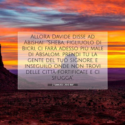 2 Samuele 20:6 RIV Immagine del Versetto della Bibbia