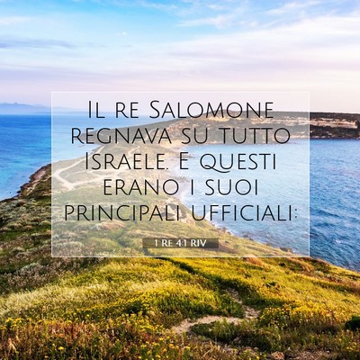 1 Re 4:1 Versetto della Bibbia Spiegato