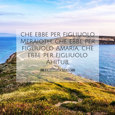 1 Cronache 6:52 Versetto della Bibbia Spiegato