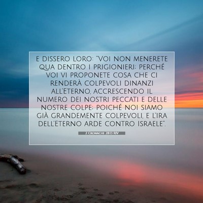 2 Cronache 28:13 RIV Immagine del Versetto della Bibbia