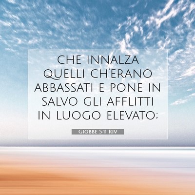 Giobbe 5:11 RIV Immagine del Versetto della Bibbia
