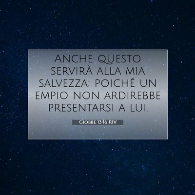 Giobbe 13:16 Versetto della Bibbia Spiegato