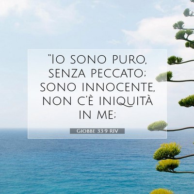 Giobbe 33:9 RIV Immagine del Versetto della Bibbia