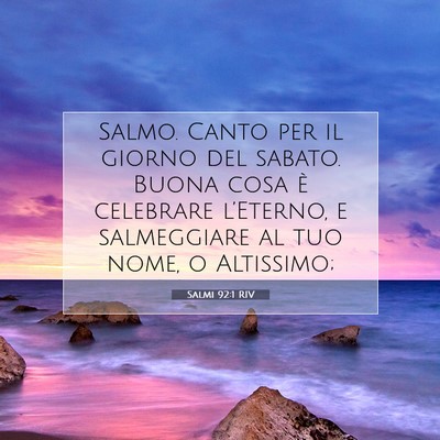 Salmi 92:1 RIV Immagine del Versetto della Bibbia