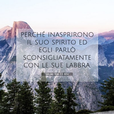Salmi 106:33 RIV Immagine del Versetto della Bibbia