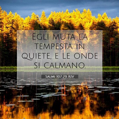 Salmi 107:29 RIV Immagine del Versetto della Bibbia