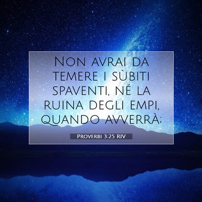 Proverbi 3:25 RIV Immagine del Versetto della Bibbia