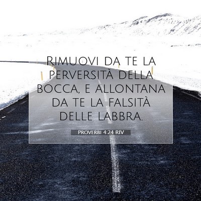 Proverbi 4:24 RIV Immagine del Versetto della Bibbia