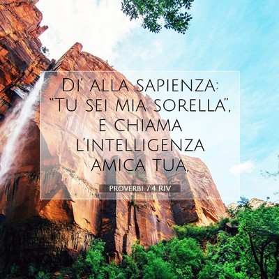 Proverbi 7:4 RIV Immagine del Versetto della Bibbia