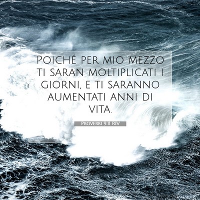 Proverbi 9:11 RIV Immagine del Versetto della Bibbia