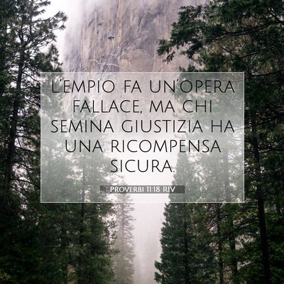 Proverbi 11:18 RIV Immagine del Versetto della Bibbia