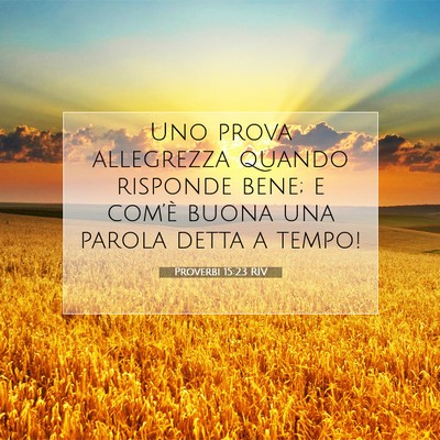 Proverbi 15:23 Versetto della Bibbia Spiegato