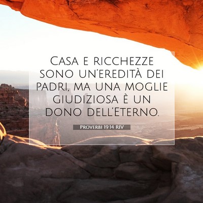 Proverbi 19:14 RIV Immagine del Versetto della Bibbia