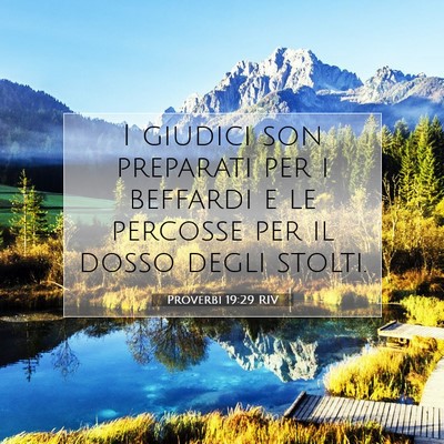 Proverbi 19:29 RIV Immagine del Versetto della Bibbia