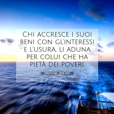 Proverbi 28:8 RIV Immagine del Versetto della Bibbia