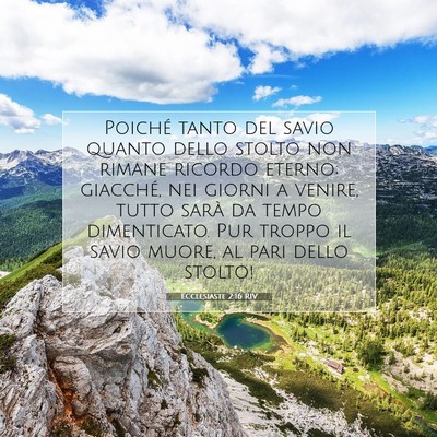 Ecclesiaste 2:16 RIV Immagine del Versetto della Bibbia