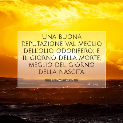 Ecclesiaste 7:1 Versetto della Bibbia Spiegato