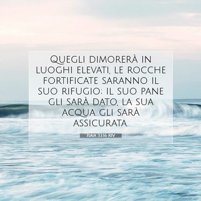 Isaia 33:16 RIV Immagine del Versetto della Bibbia