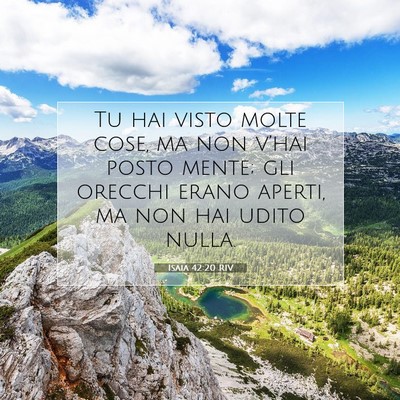 Isaia 42:20 Versetto della Bibbia Spiegato