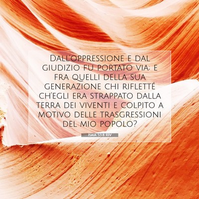 Isaia 53:8 RIV Immagine del Versetto della Bibbia