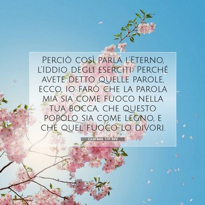 Geremia 5:14 RIV Immagine del Versetto della Bibbia