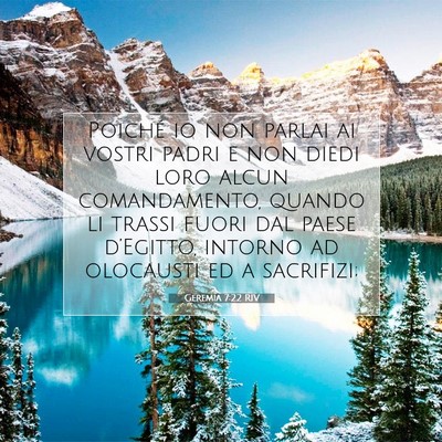 Geremia 7:22 Versetto della Bibbia Spiegato