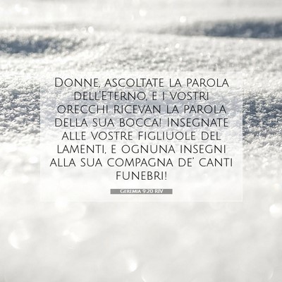 Geremia 9:20 RIV Immagine del Versetto della Bibbia