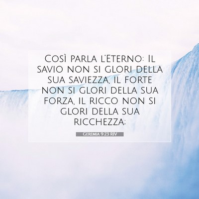 Geremia 9:23 RIV Immagine del Versetto della Bibbia