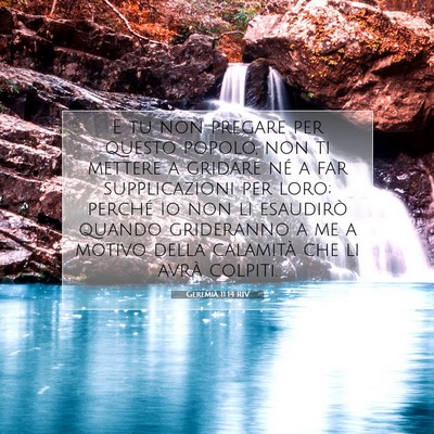 Geremia 11:14 RIV Immagine del Versetto della Bibbia