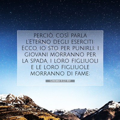 Geremia 11:22 RIV Immagine del Versetto della Bibbia
