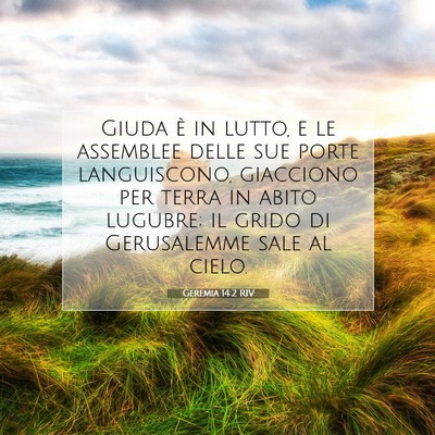 Geremia 14:2 RIV Immagine del Versetto della Bibbia