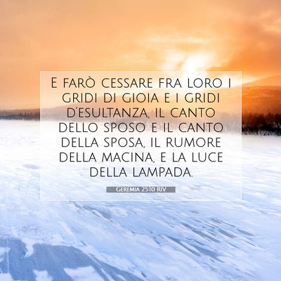 Geremia 25:10 Versetto della Bibbia Spiegato