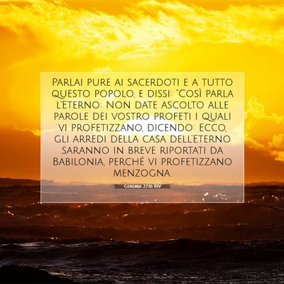 Geremia 27:16 Versetto della Bibbia Spiegato