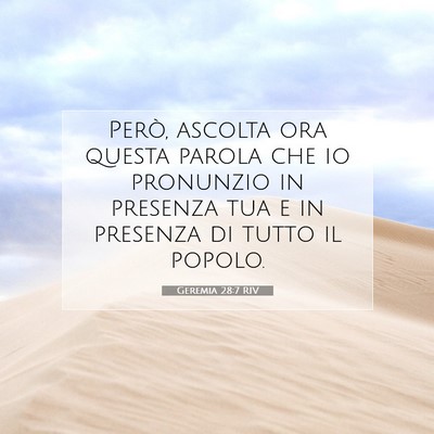 Geremia 28:7 Versetto della Bibbia Spiegato