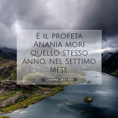 Geremia 28:17 Versetto della Bibbia Spiegato